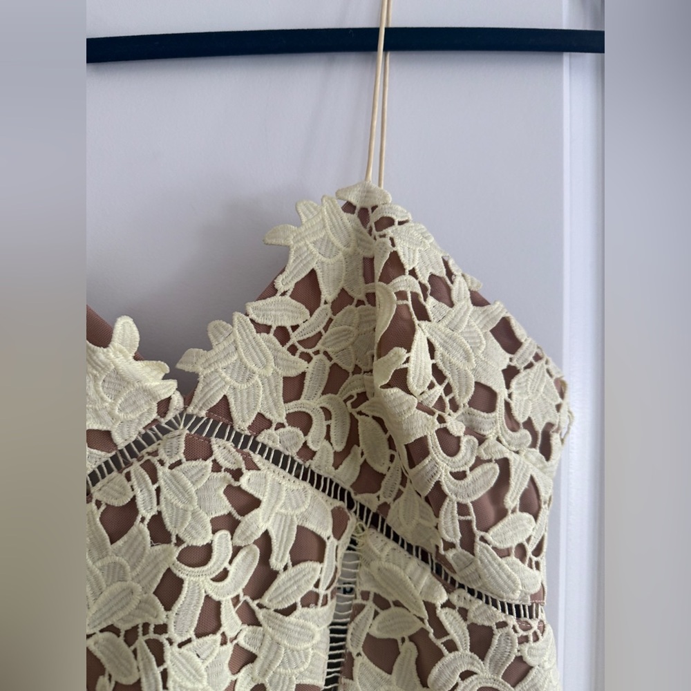 Self-Portrait Azaelea dress size 8 lace nude yellow - Picture 8 of 12